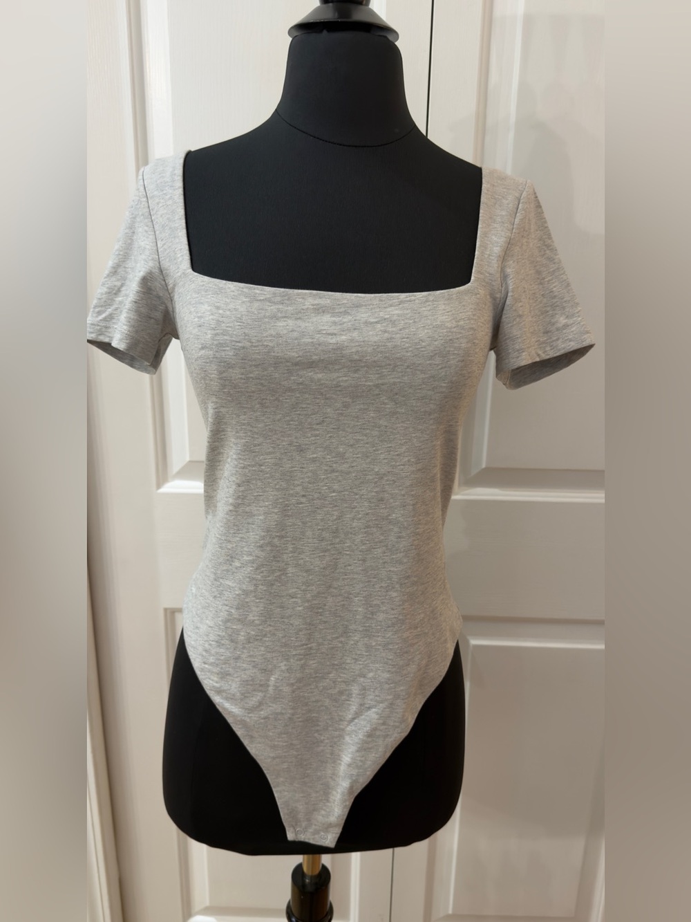 Aritzia Casual Contour Square Neck Gray Women's Bodysuit